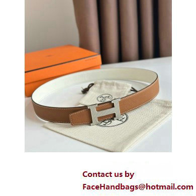 Hermes H Guillochee belt buckle  &  Reversible leather strap 32 mm 03 2023